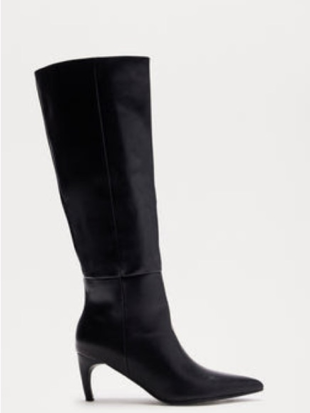 Fashion Nova Black Pointed-Toe Knee Boots